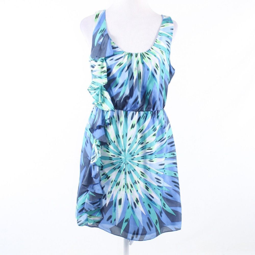 Liquid blue silk sleeveless sun dress 8